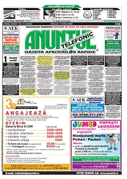 Publicitate în Anuntul Telefonic - Anunțuri ziar